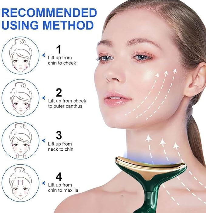 Skyvelin(S403) Premium Facial & Neck Massager, 3-in-1 Anti-Wrinkle Beauty Device
