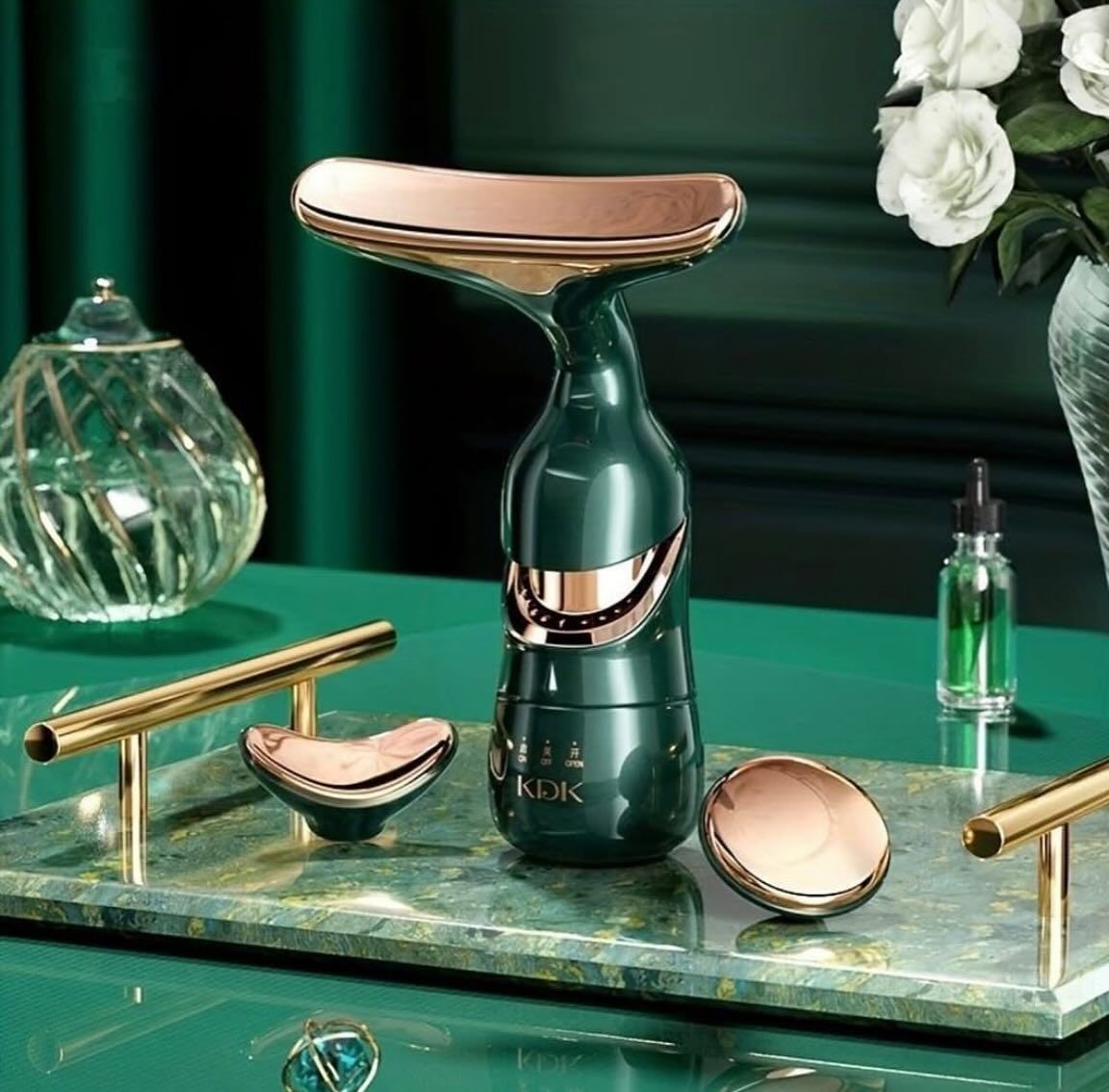 Skyvelin(S403) Premium Facial & Neck Massager, 3-in-1 Anti-Wrinkle Beauty Device