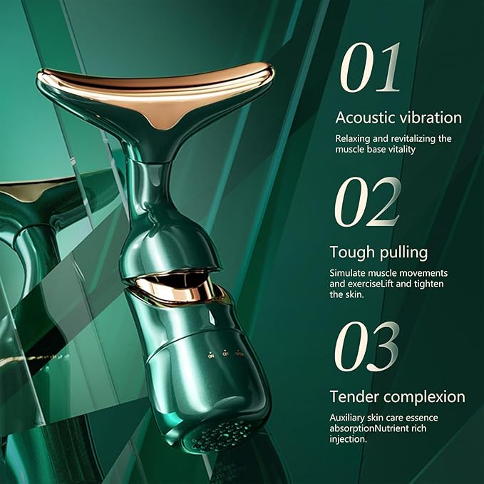 Skyvelin(S403) Premium Facial & Neck Massager, 3-in-1 Anti-Wrinkle Beauty Device