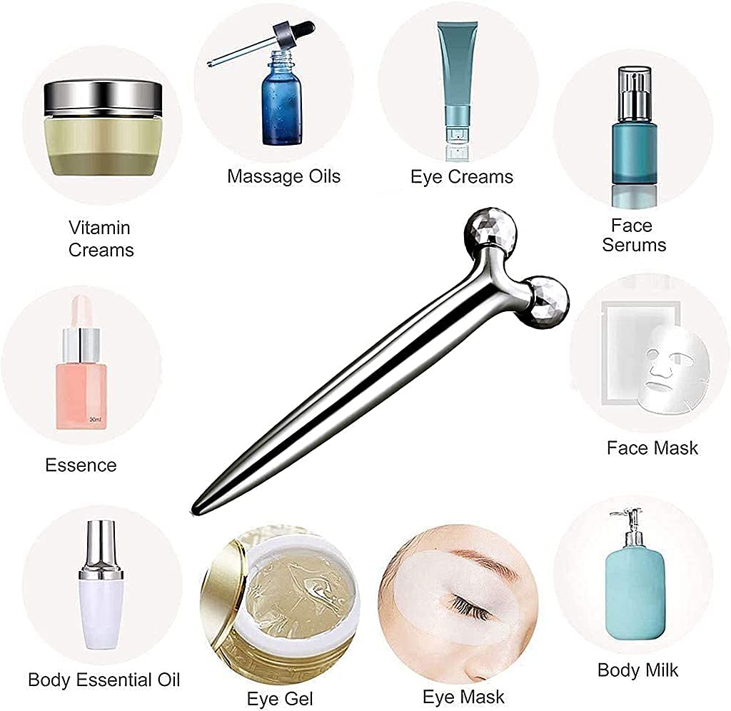 Skyvelin(S401) Small Mini 3D Y-Shape 360° Rotating Facial Roller Massager